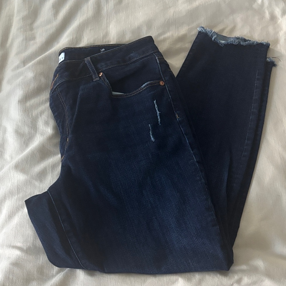 LOFT Dark Blue Distressed Women Jeans